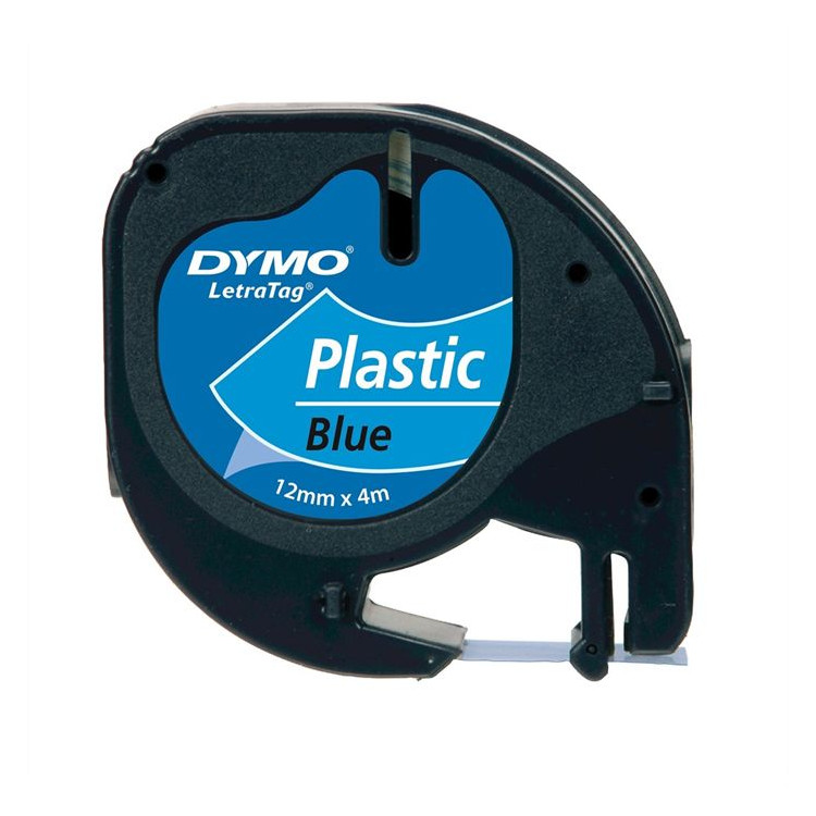 K7 Letratag plastique 12mmX4m NOIR / BLEU