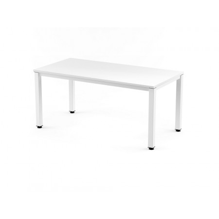 BUREAU 140X80X76 : BLANC + PIEDS BLANC