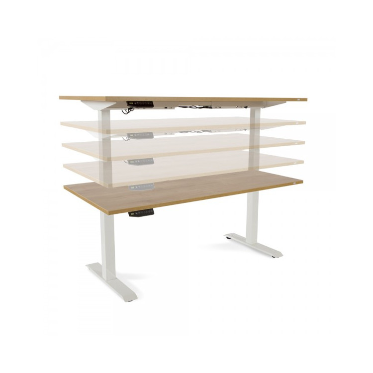 BUREAU ELECTRIQUE - HAUTEUR REGLABLE - 180CM CHÊNE