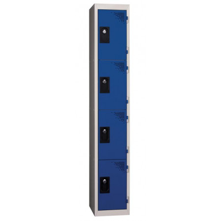 VESTIAIRE ARMOIRE 4 MULTICASIERS BLEU