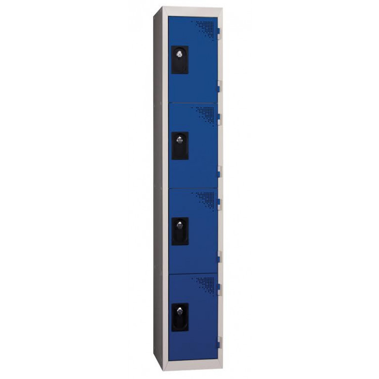 VESTIAIRE ARMOIRE 4 MULTICASIERS BLEU