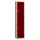 VESTIAIRE ARMOIRE 2 MULTICASIERS ROUGE