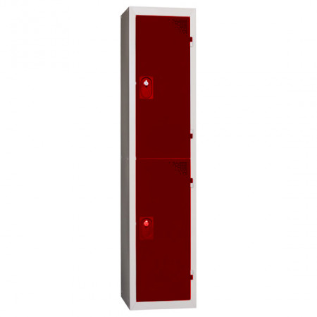 VESTIAIRE ARMOIRE 2 MULTICASIERS ROUGE