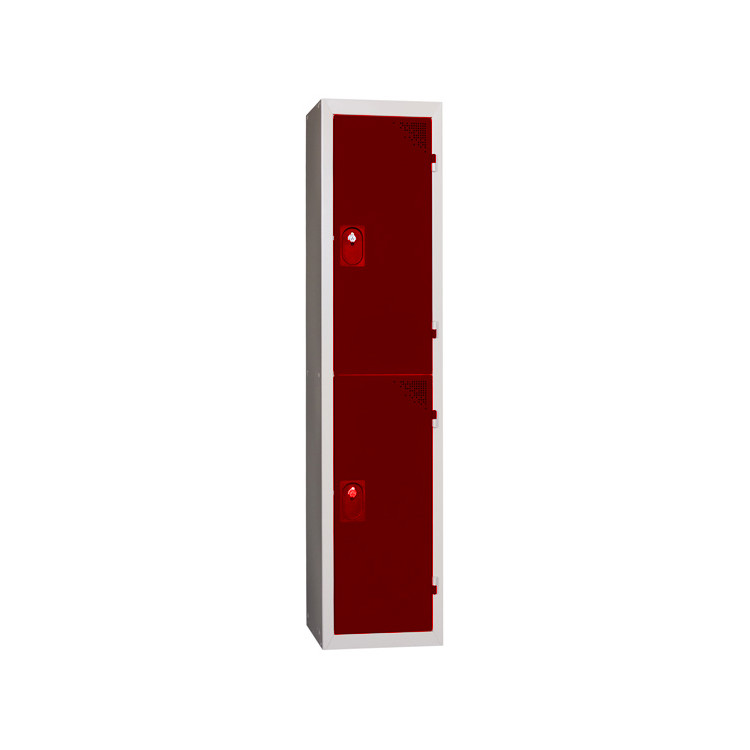 VESTIAIRE ARMOIRE 2 MULTICASIERS ROUGE