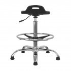 Tabouret Assis-Debout Ergonomique Réglable avec Repose-Pieds et Poignée de Transport