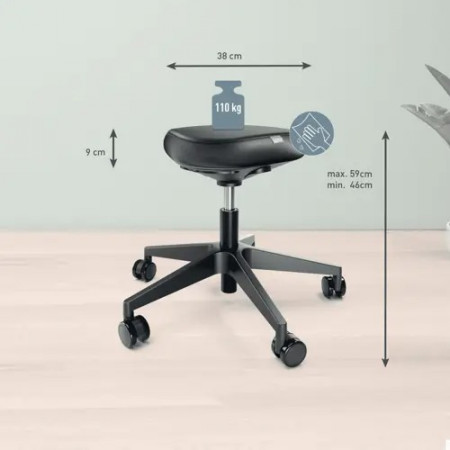 Tabouret ergonomique à roulettes Ergo – Siège triangulaire confortable
