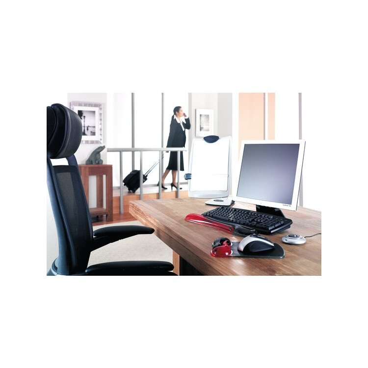 Wave Duo Gel – Repose-poignets Ergonomique Rouge/Gris Fumé