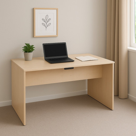 Bureau droit compact 140x80 Hêtre – Fonctionnel et élégant pour votre espace de travail