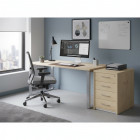Meuble de bureau 4 tiroirs 72x47 cm Hêtre avec serrure centralisée