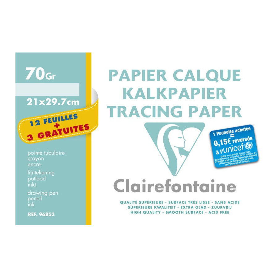 Papier Calque - A4 21x29,7 cm - Ramette de 500 feuilles - 70g