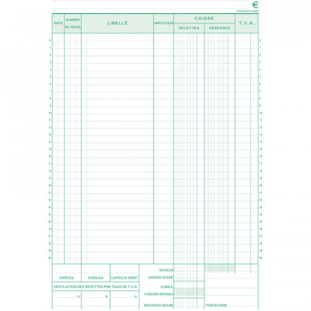 CARNET DE CAISSE A4 DUPLI