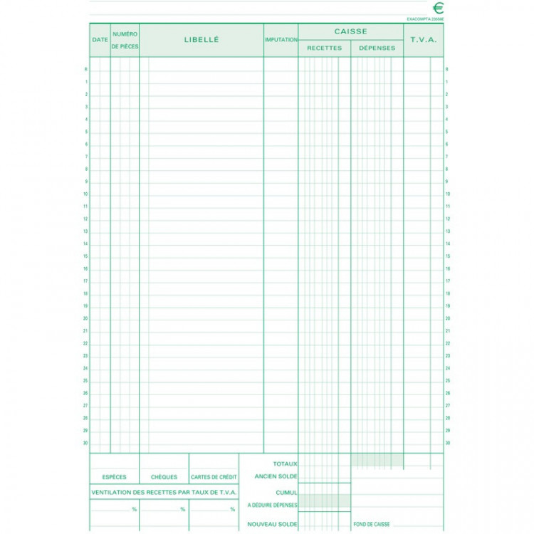 CARNET DE CAISSE A4 DUPLI