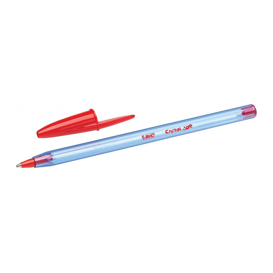 Boîte 50 stylos bille cristal Bic rouge - Fournitures scolaires et